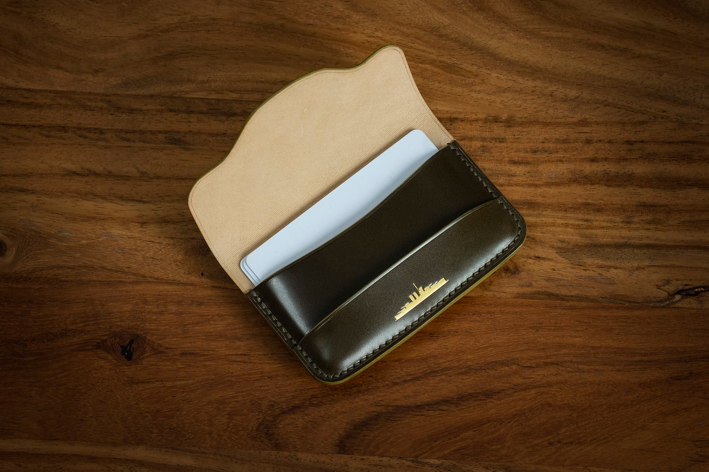 Olive Shinki Shell Cordovan Card Case