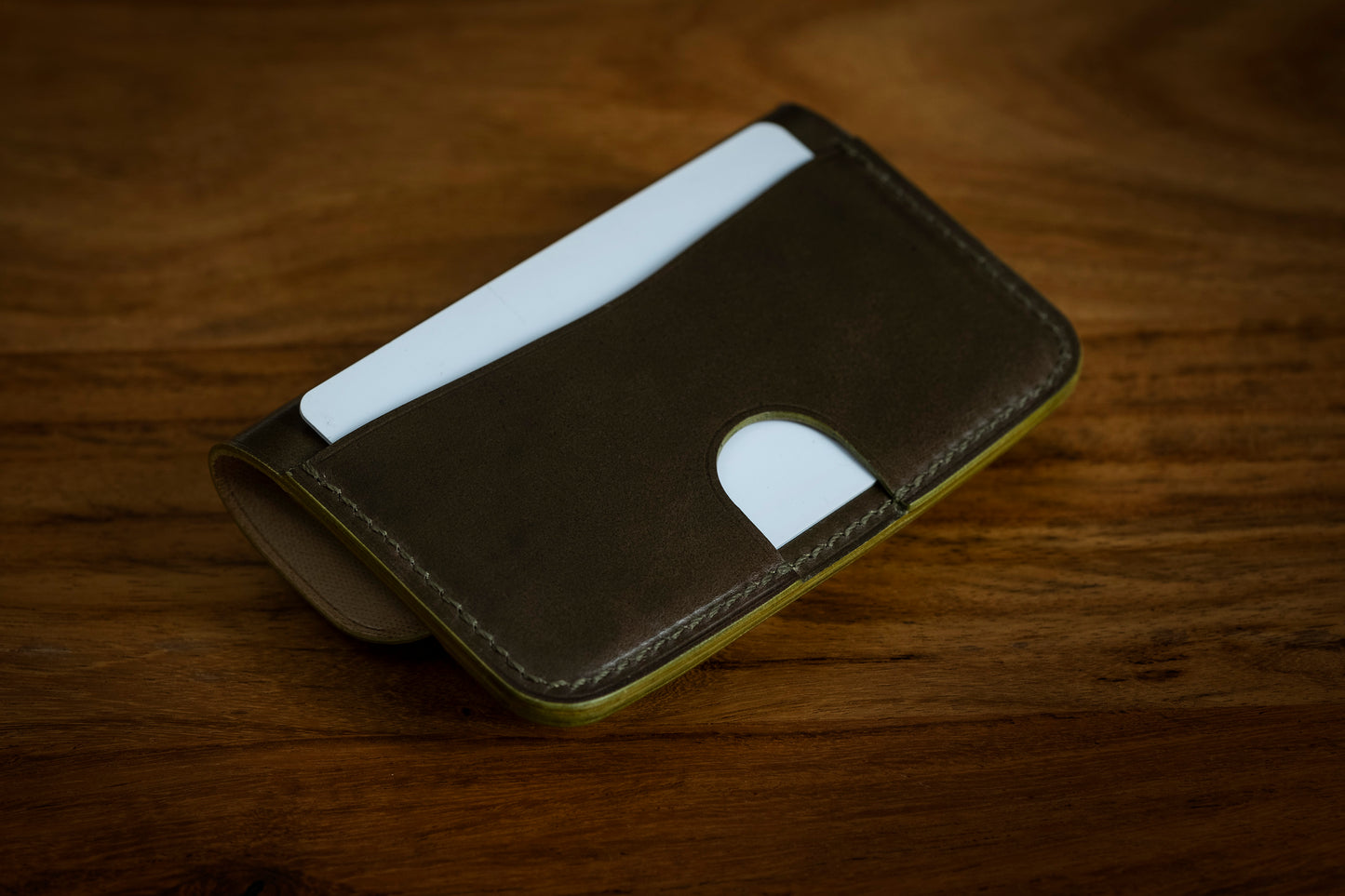 Olive Shinki Shell Cordovan Card Case