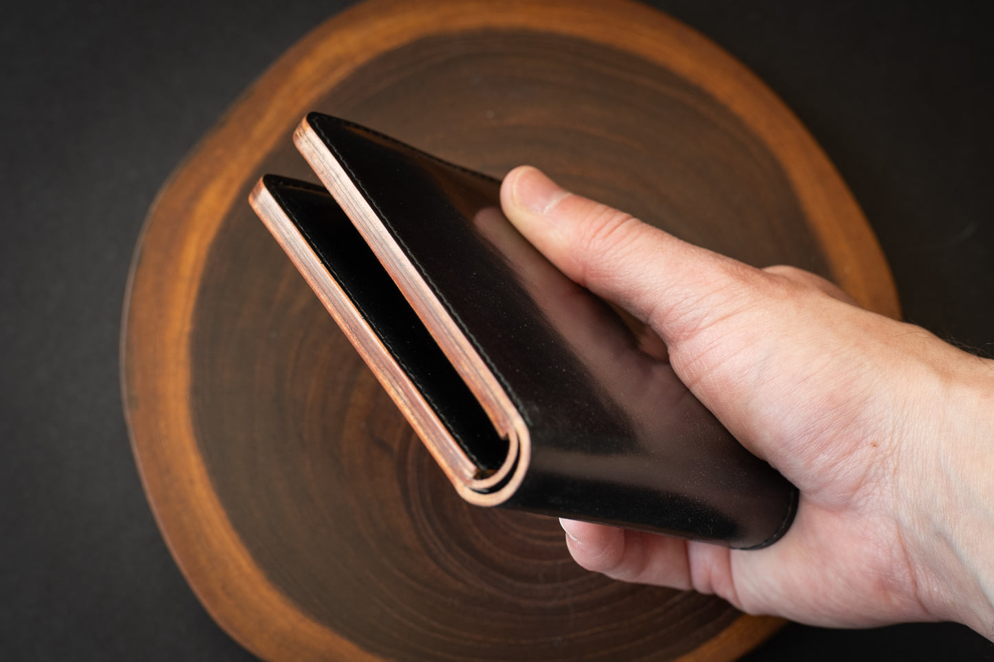 Horween Black Shell Cordovan Bifold
