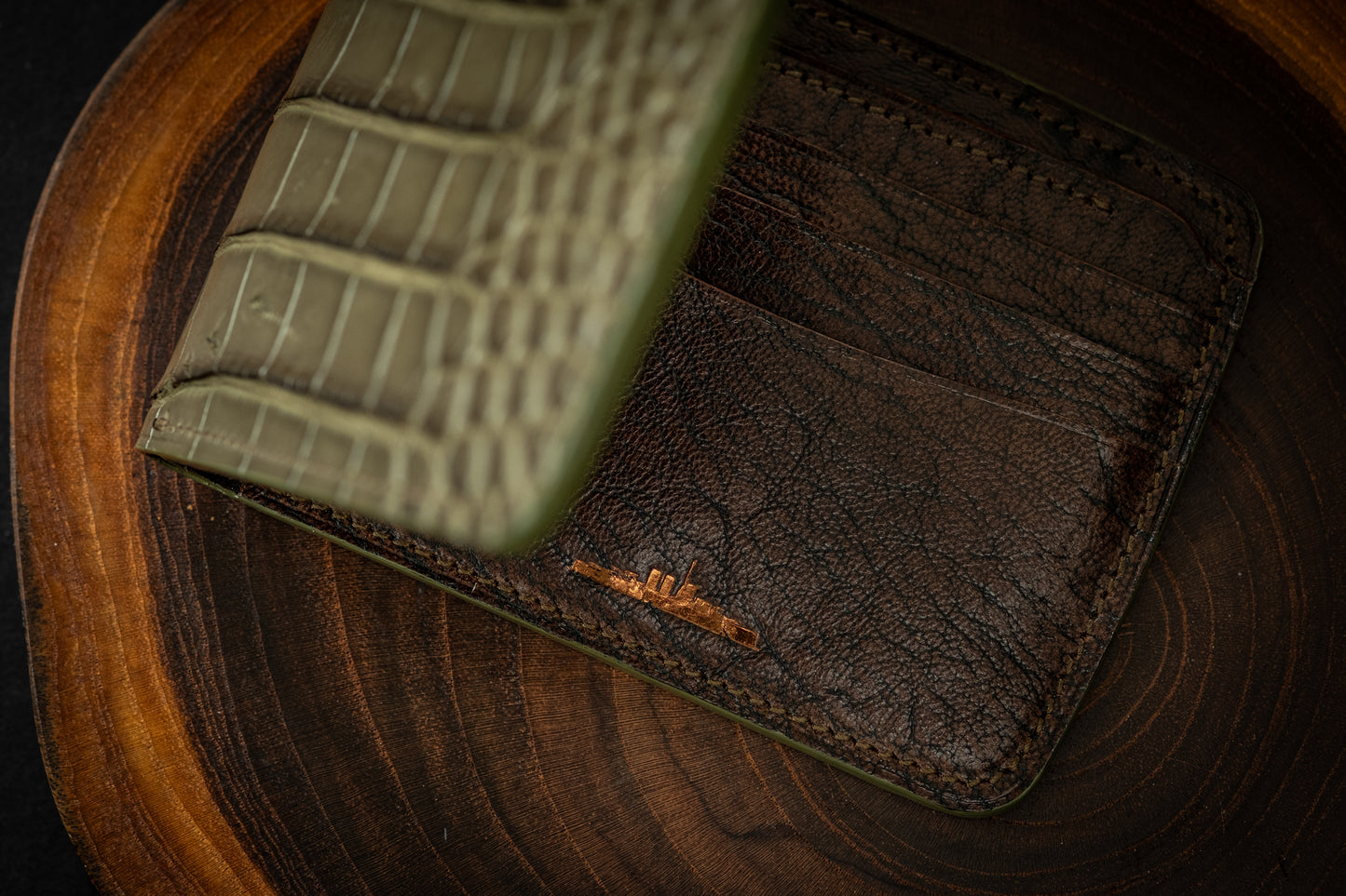 Scratch & Dent Gator, Loden Olive & Rustic Brown Goat