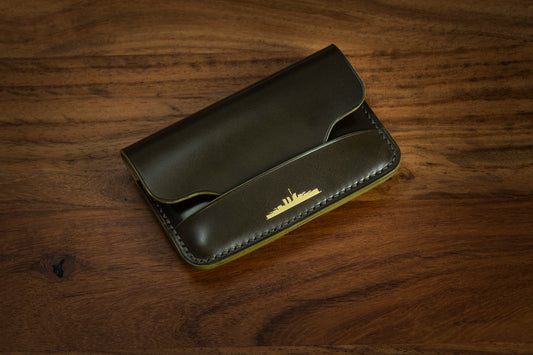 Olive Shinki Shell Cordovan Card Case