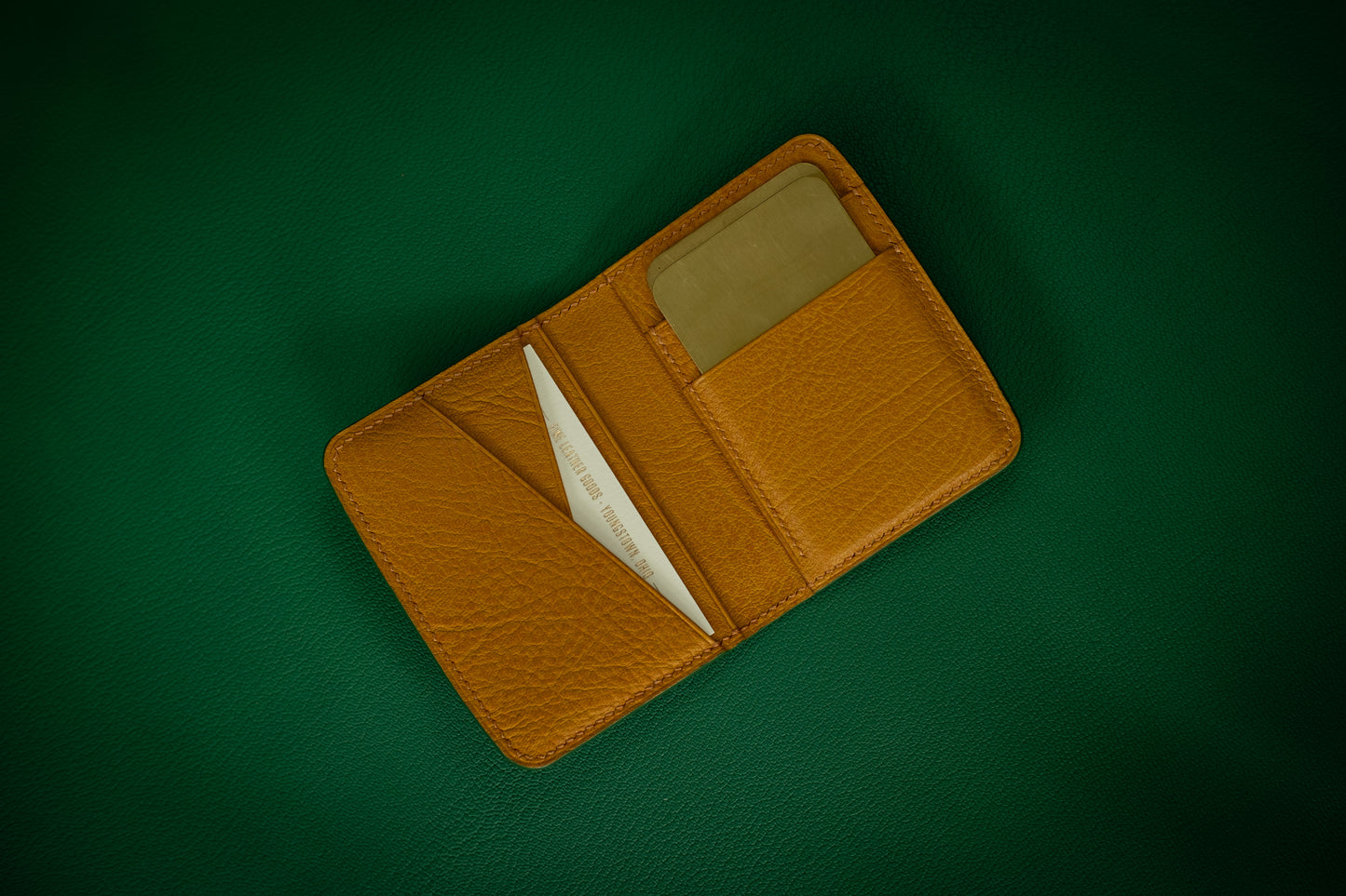 Green Glazed Alligator & Ochre Gambetta Pocket Organizer