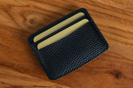 Black & Taupe Five Slot Card Wallet