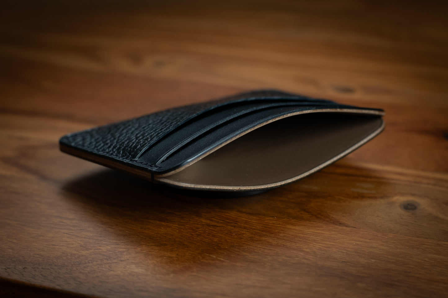 Black & Taupe Five Slot Card Wallet