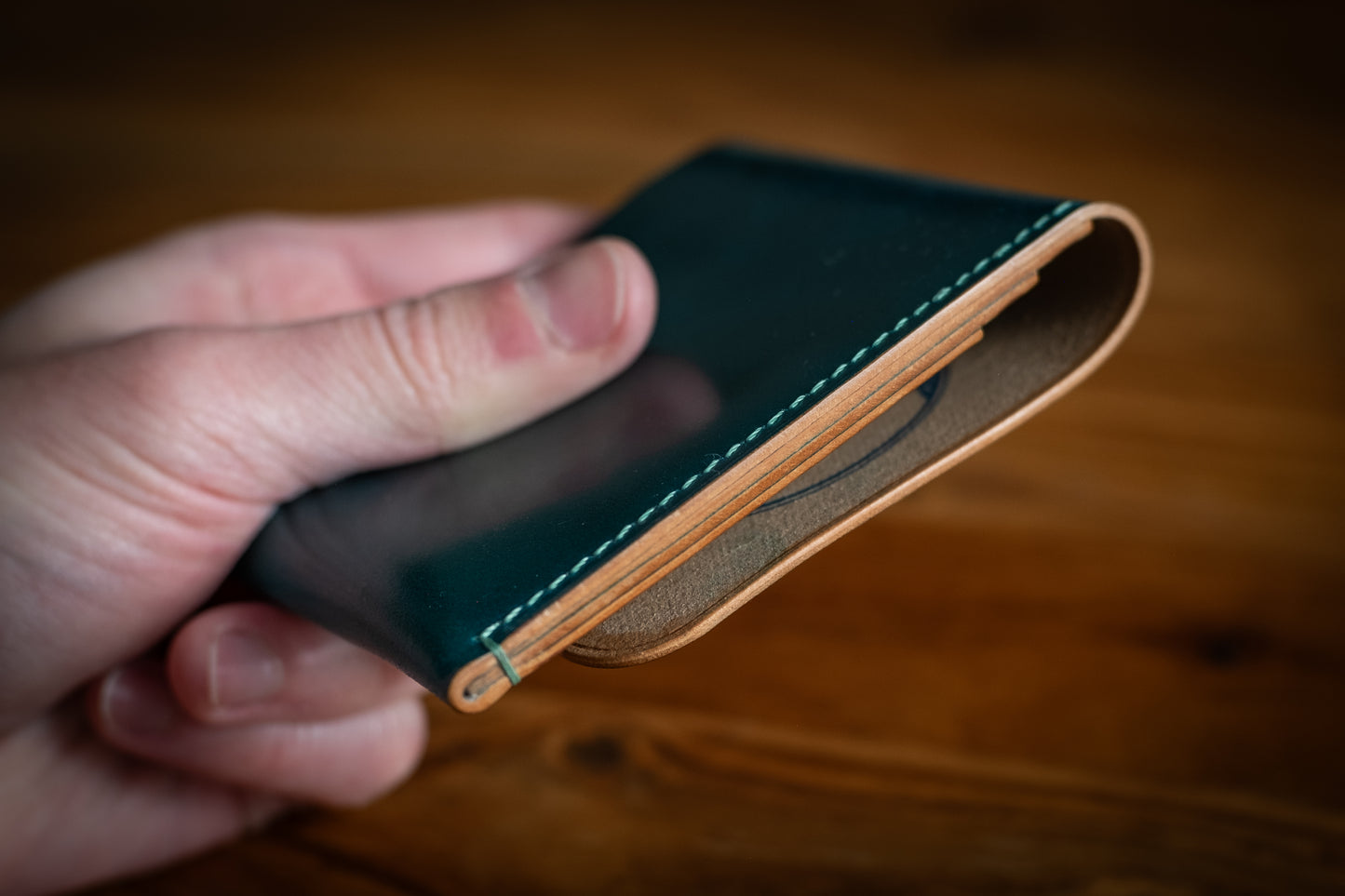 Teal Shell Cordovan 'Wileman' Wallet