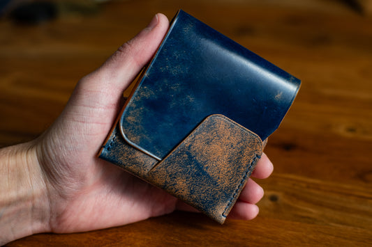 Marbled Blue Shell Cordovan 'Wileman' Wallet #2