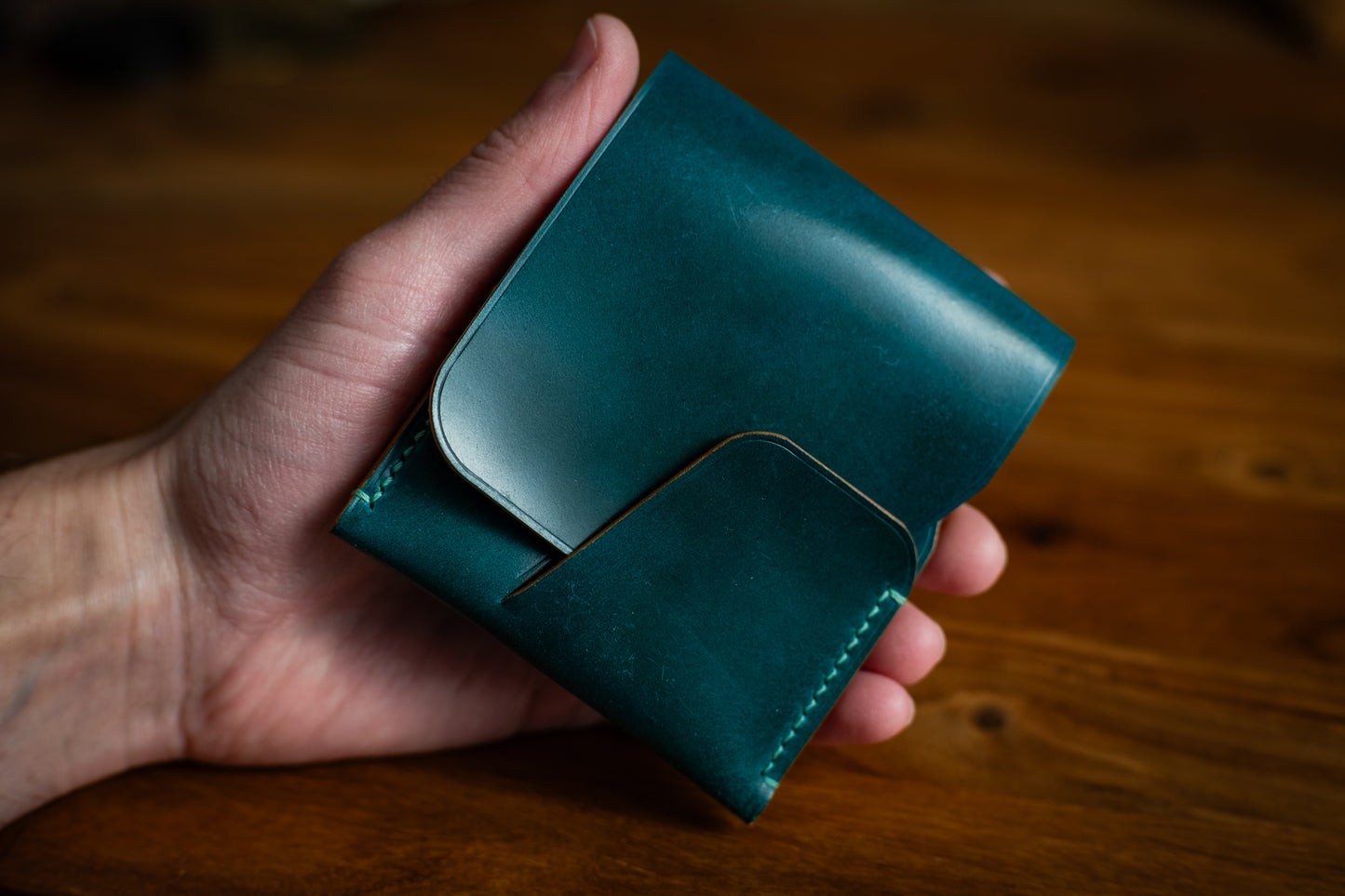 Teal Shell Cordovan 'Wileman' Wallet