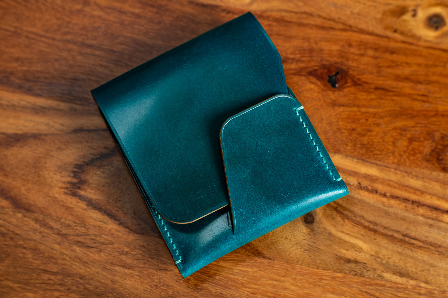 Teal Shell Cordovan 'Wileman' Wallet