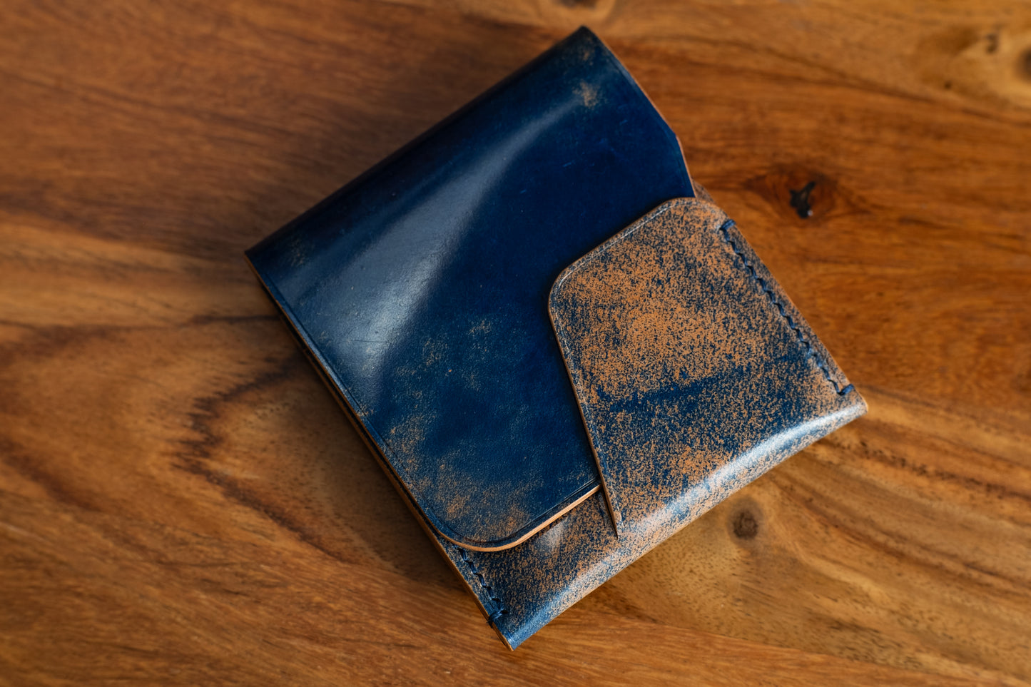 Marbled Blue Shell Cordovan 'Wileman' Wallet #2