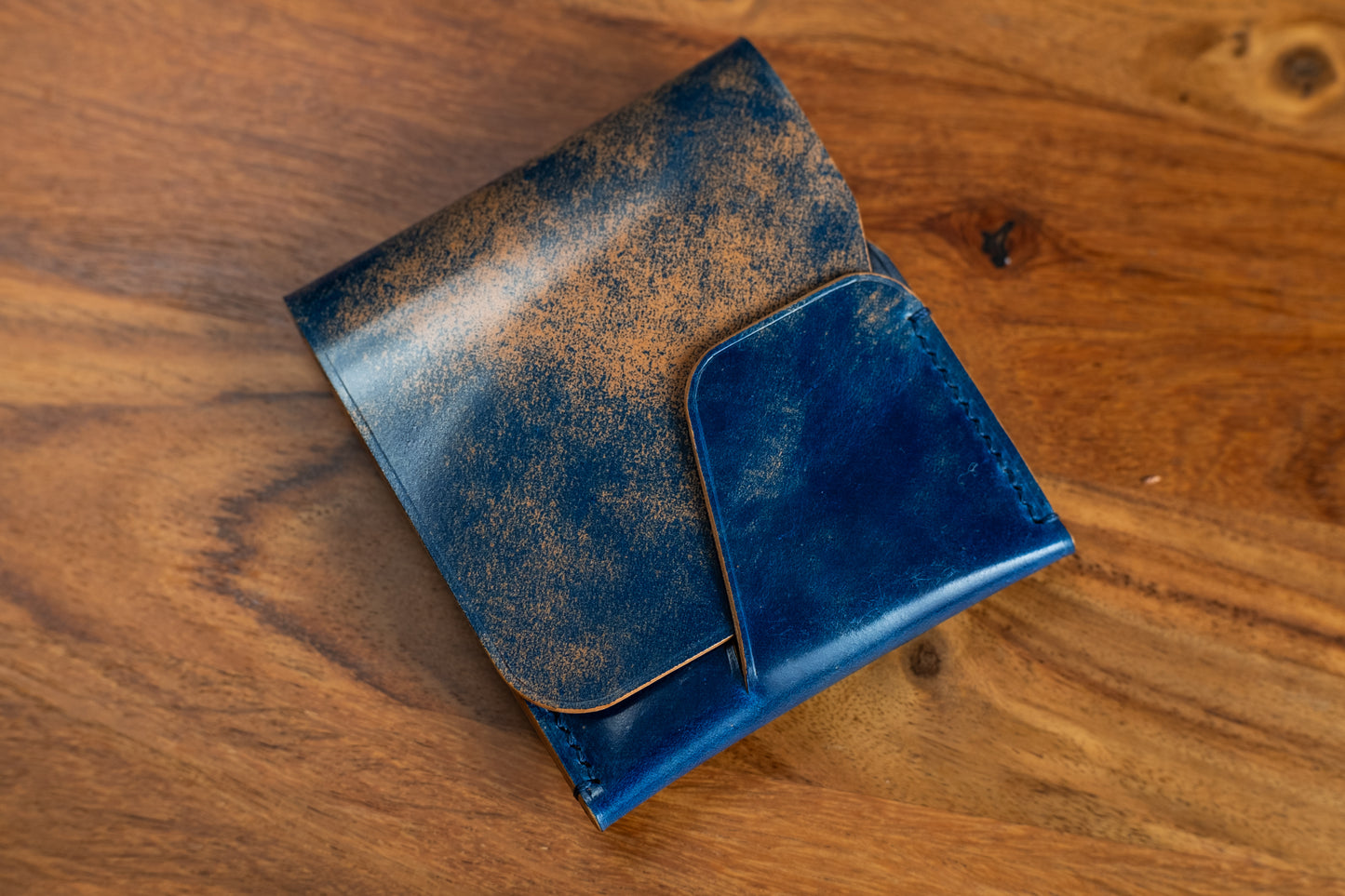 Marbled Blue Shell Cordovan 'Wileman' Wallet #1