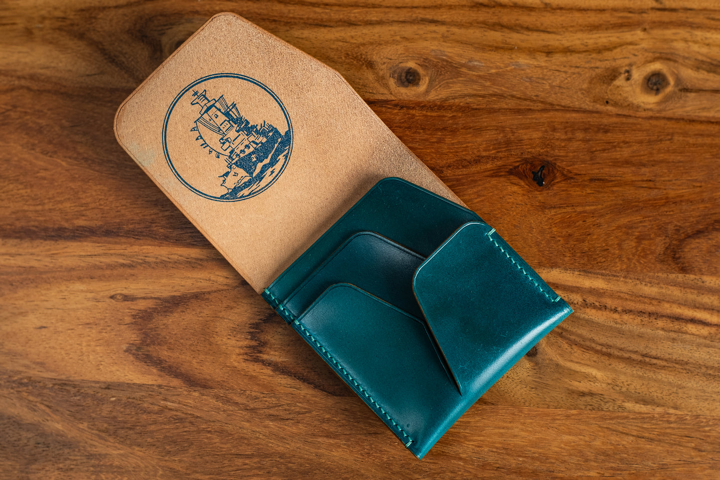 Teal Shell Cordovan 'Wileman' Wallet