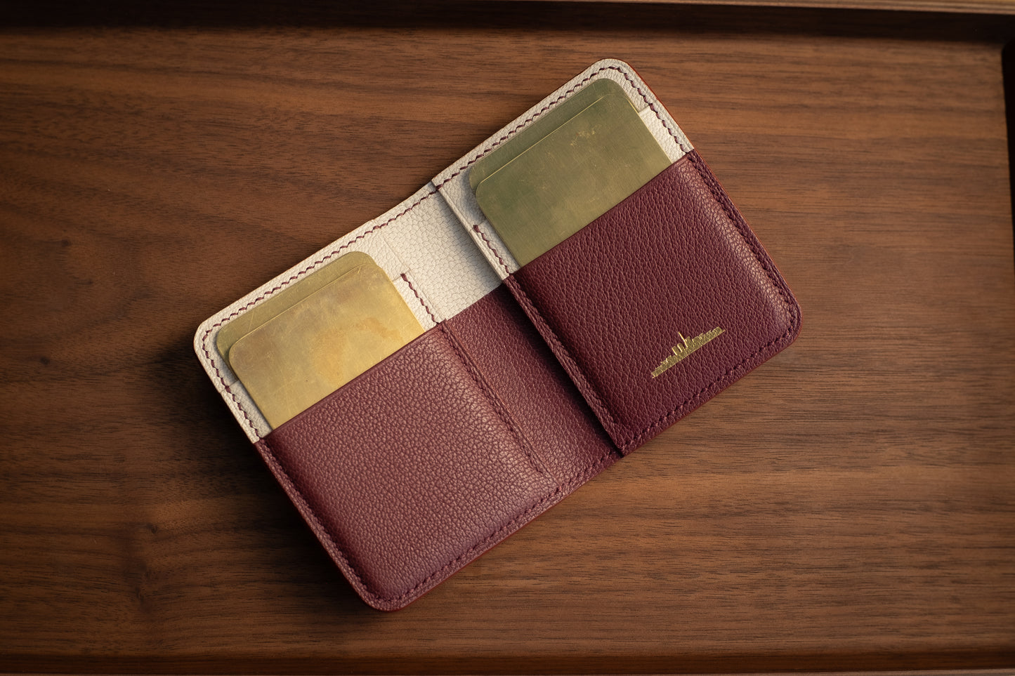 Ivory & Bordeaux Chevre Bifold