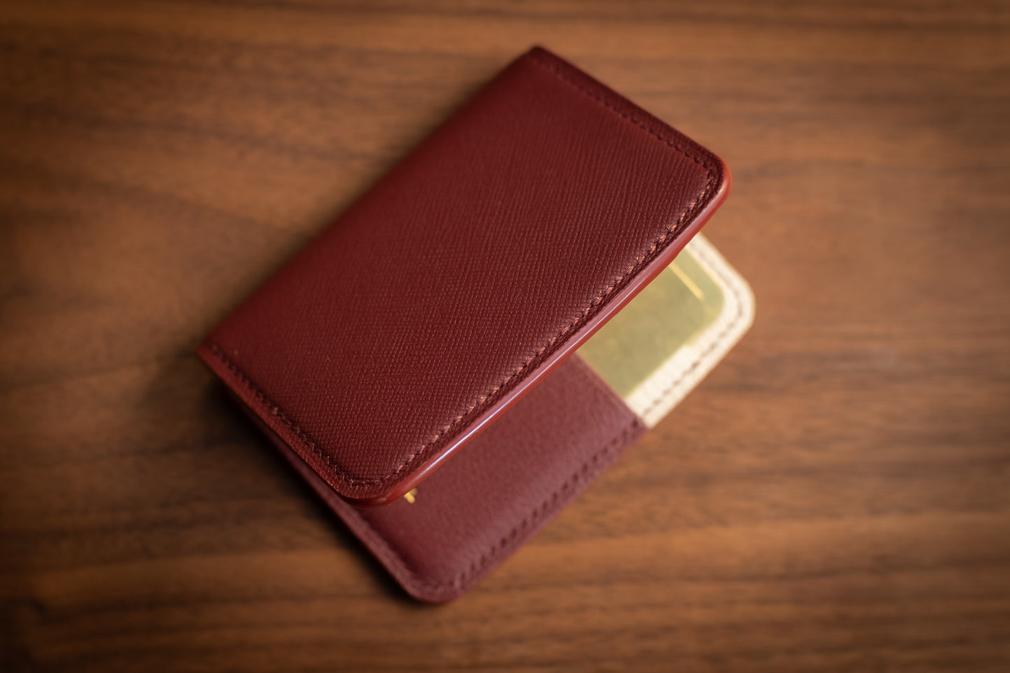 Ivory & Bordeaux Chevre Bifold