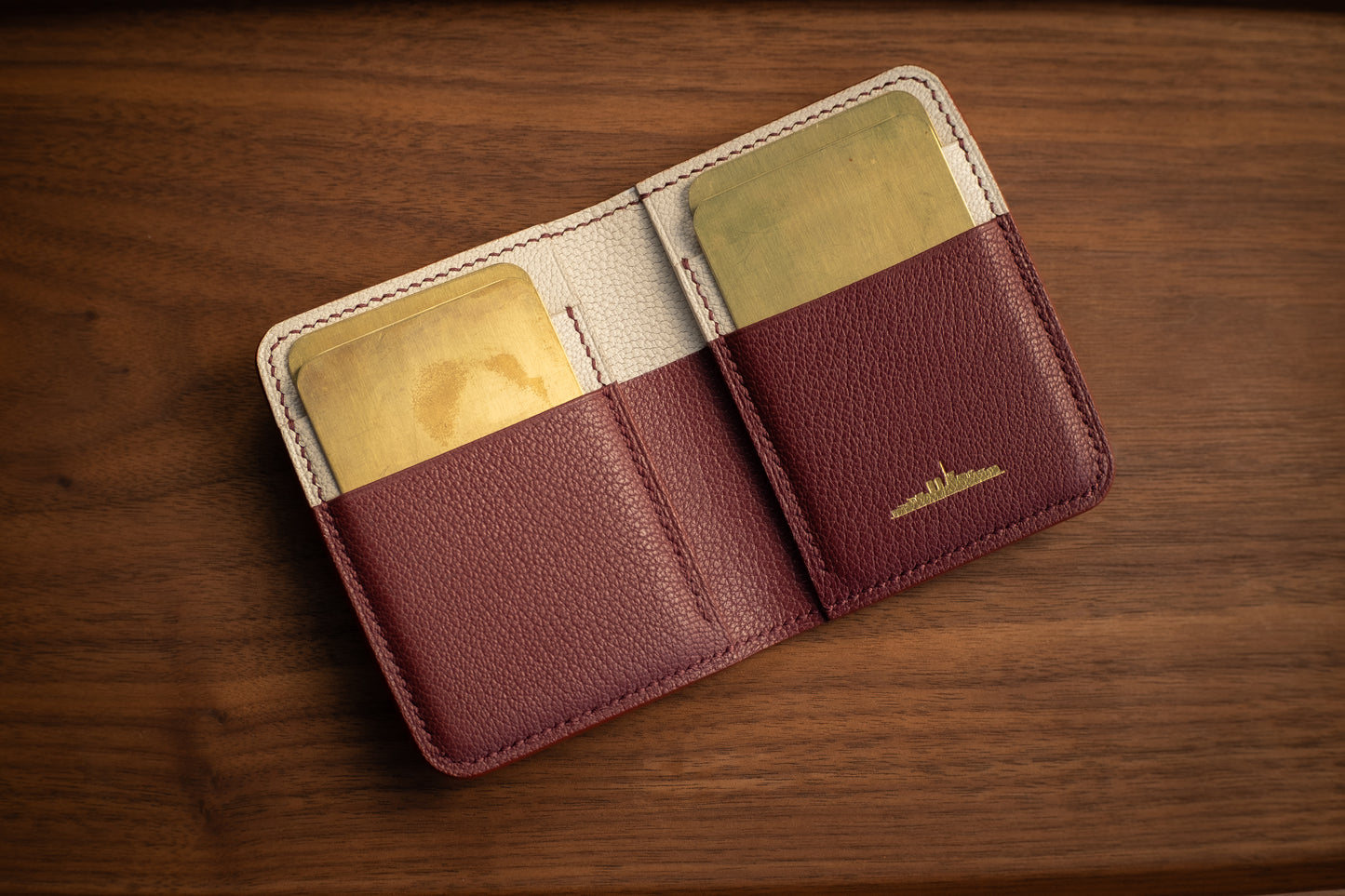 Ivory & Bordeaux Chevre Bifold