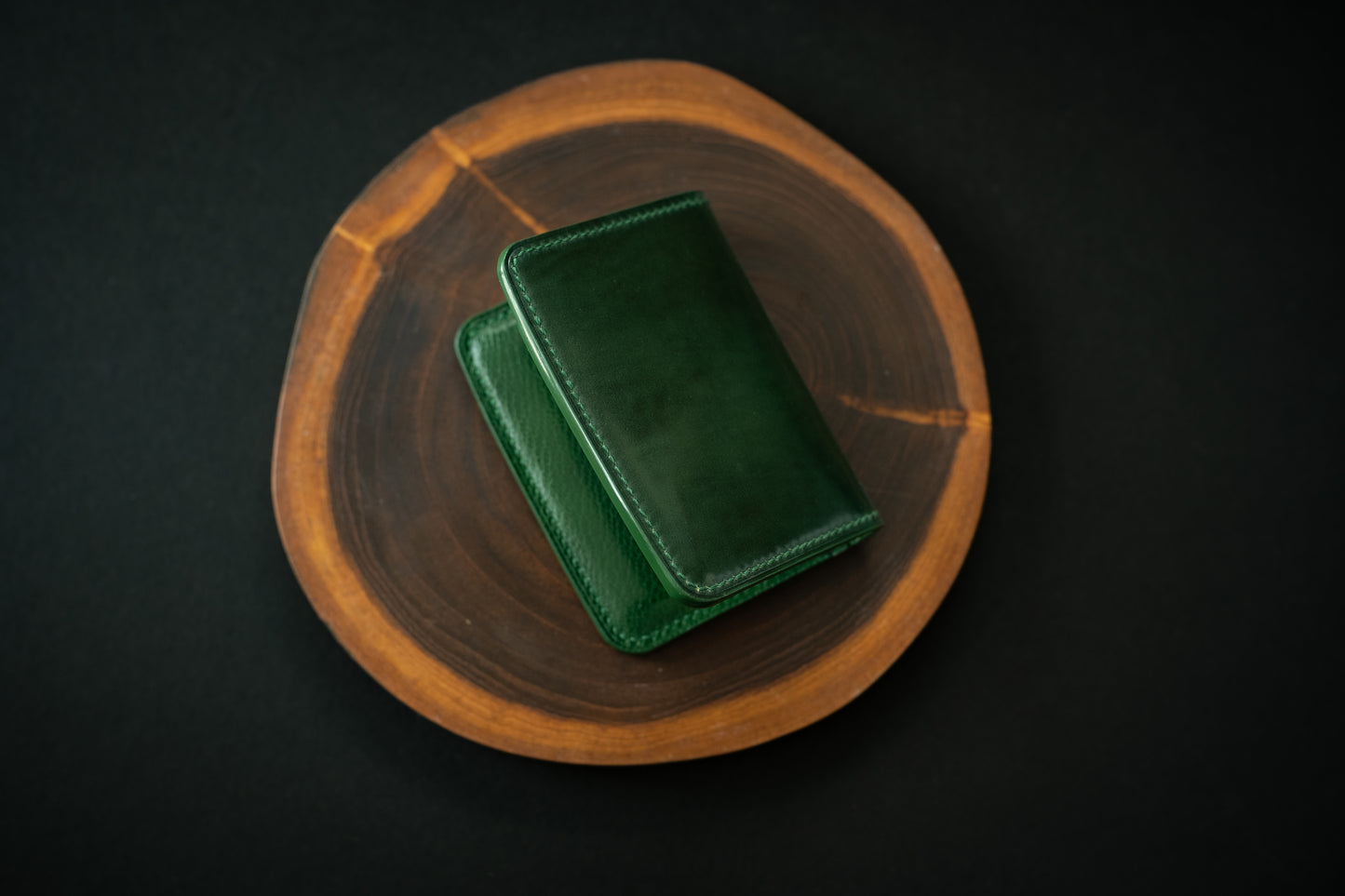 Emerald Shinki Shell Cordovan Pocket Organizer