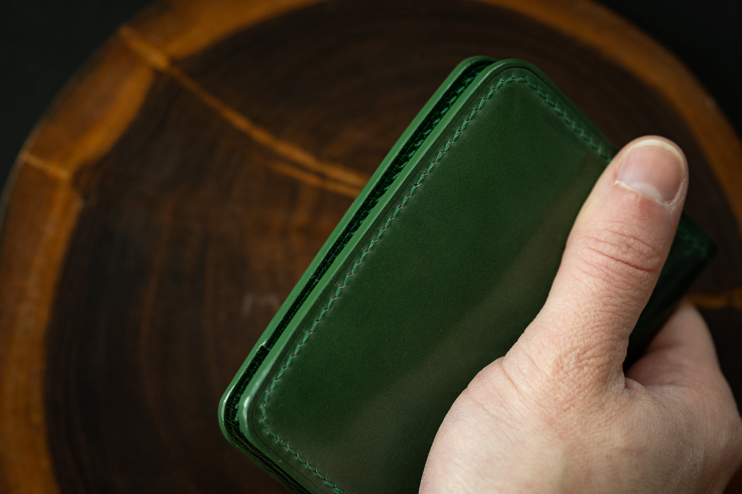 Emerald Shinki Shell Cordovan Pocket Organizer