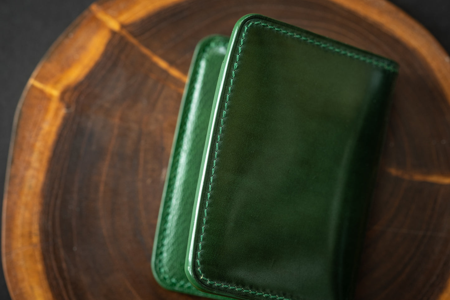 Emerald Shinki Shell Cordovan Pocket Organizer