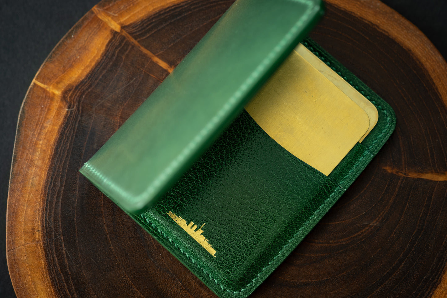 Emerald Shinki Shell Cordovan Pocket Organizer