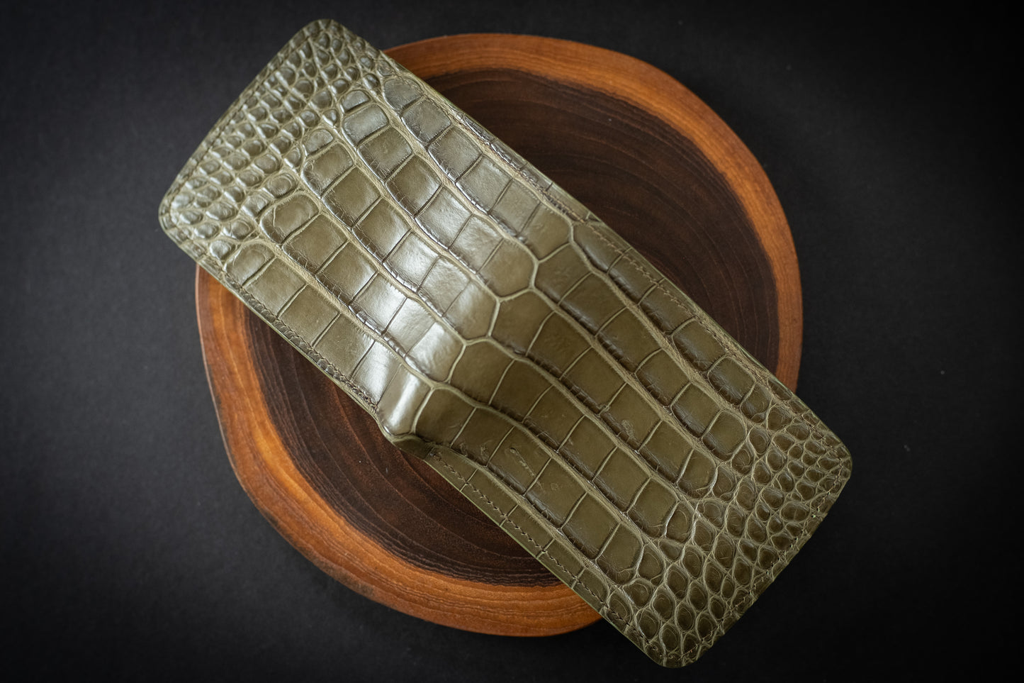 Scratch & Dent Gator, Loden Olive & Rustic Brown Goat