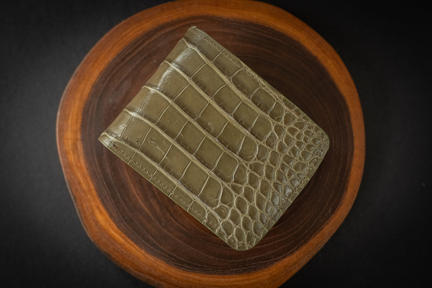 Scratch & Dent Gator, Loden Olive & Rustic Brown Goat