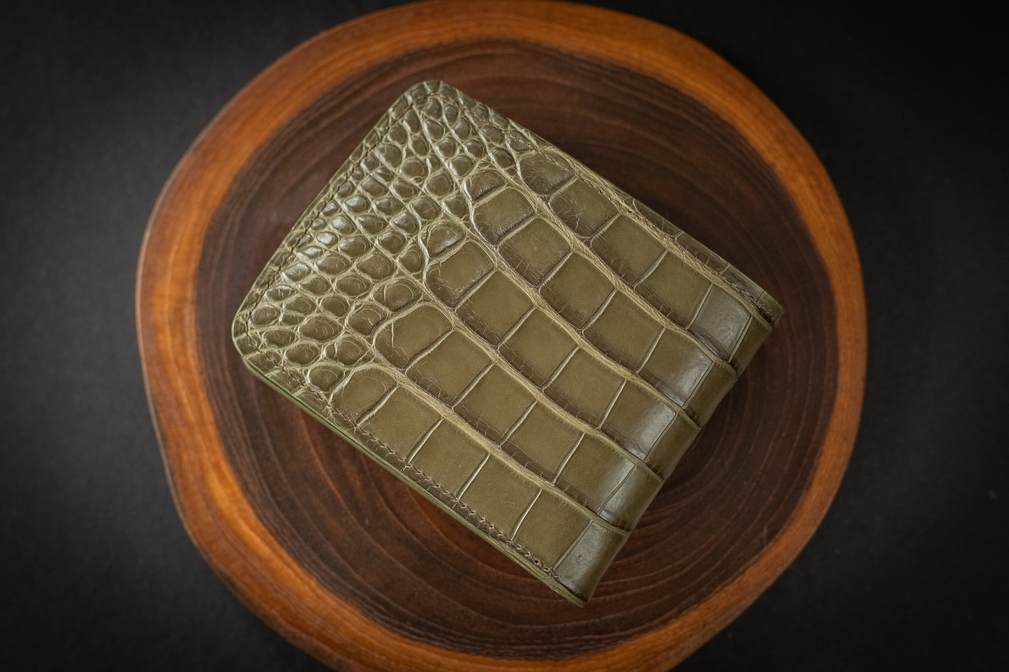 Scratch & Dent Gator, Loden Olive & Rustic Brown Goat