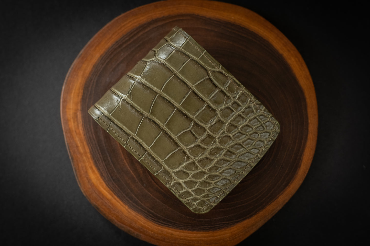 Scratch & Dent Gator, Loden Olive & Chestnut Calfskin
