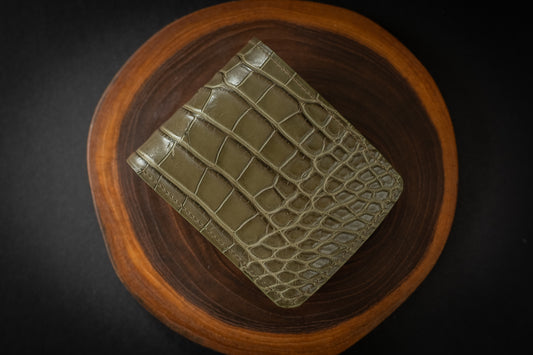 Scratch & Dent Gator, Loden Olive & Chestnut Calfskin