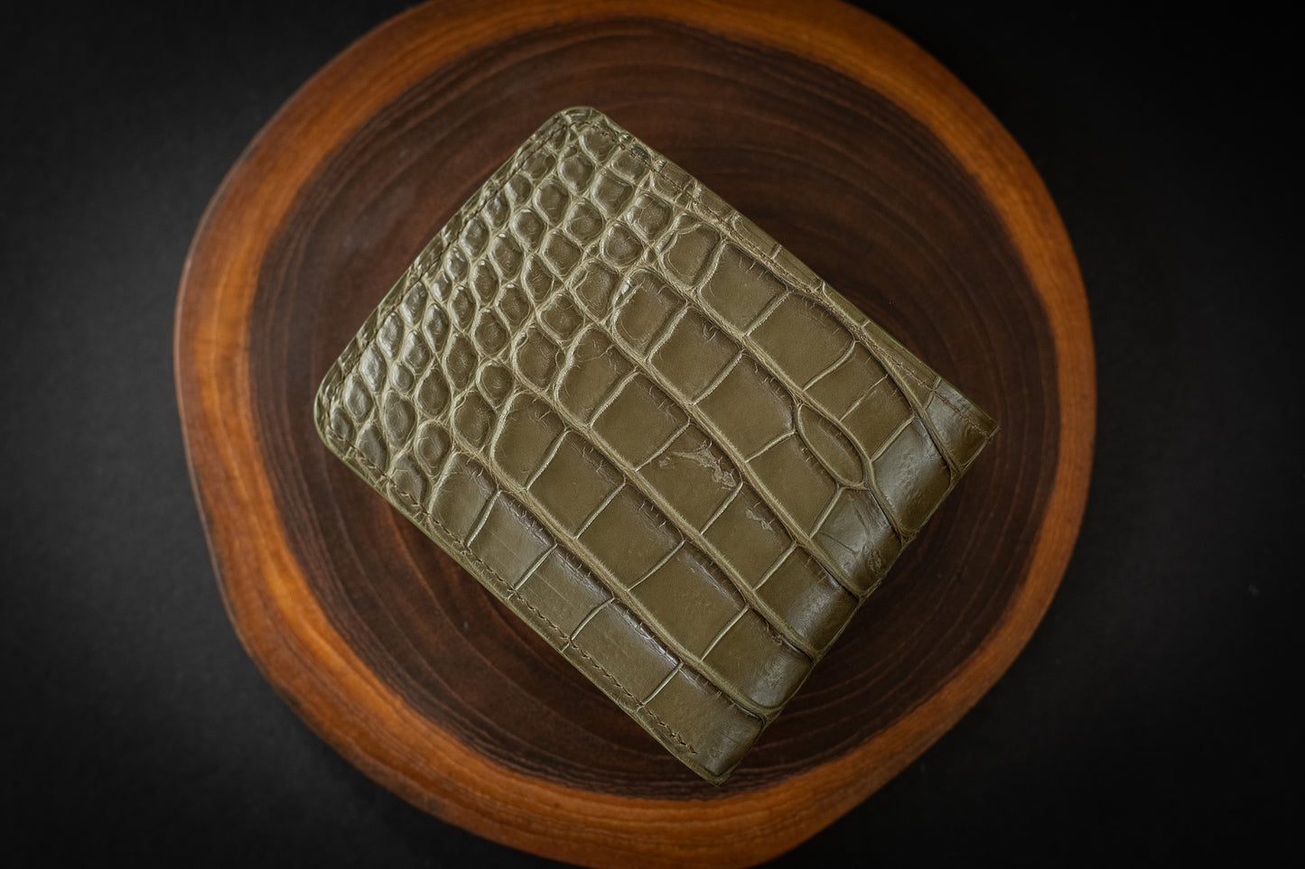 Scratch & Dent Gator, Loden Olive & Chestnut Calfskin