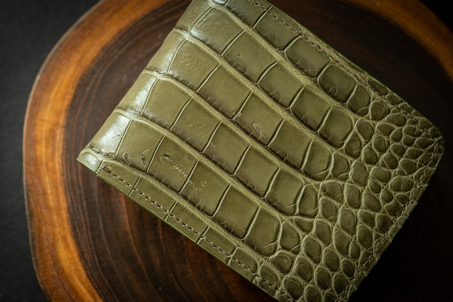 Scratch & Dent Gator, Loden Olive & Rustic Brown Goat